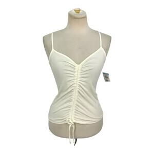 Freshman Cinch Front Tank Top White Size Medium NWOT